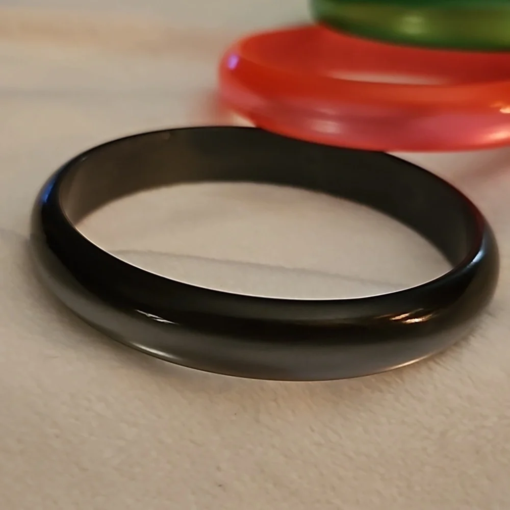 Vintage Set of Three Moonglow Atomic Bangle Festival Bracelets